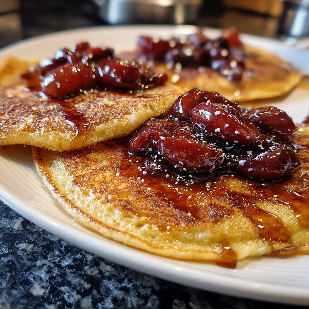 Pfannkuchen mit Zwetschgenkompott