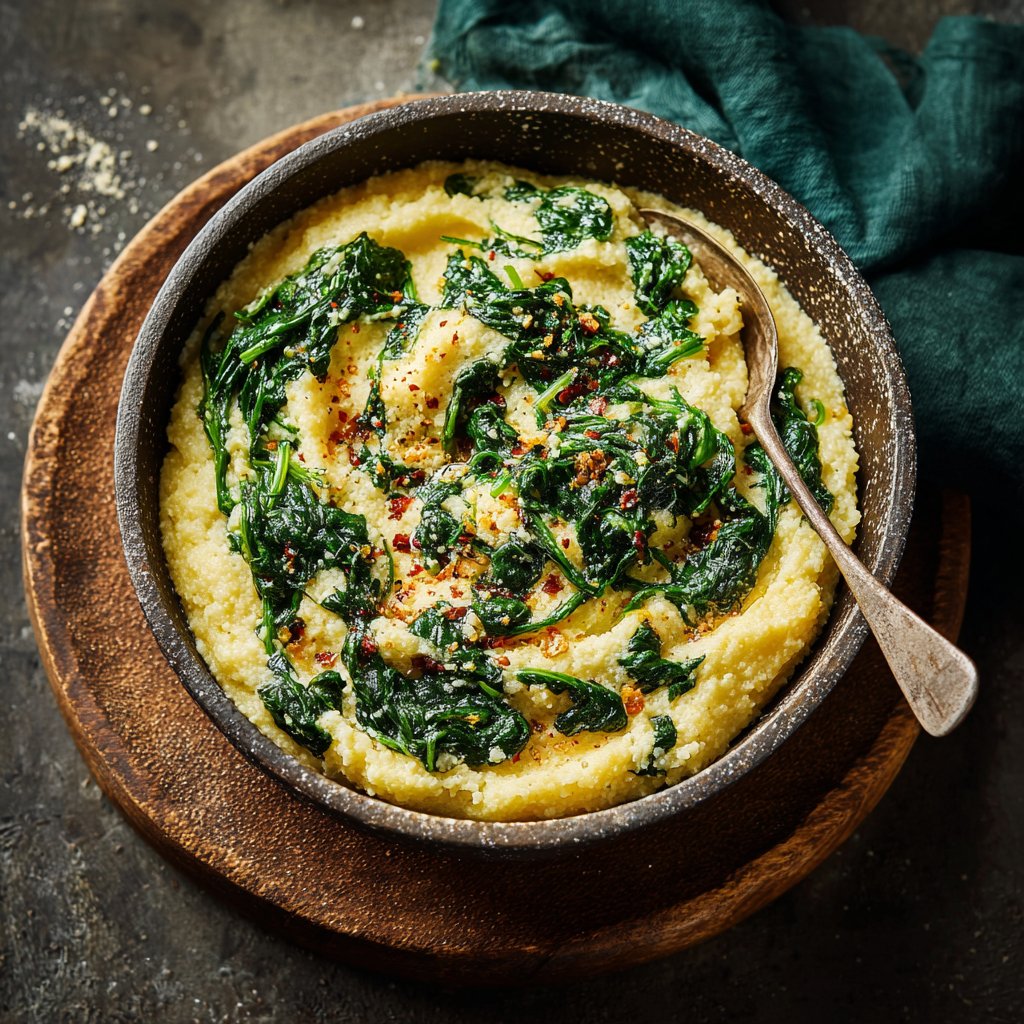 Polenta mit Spinat