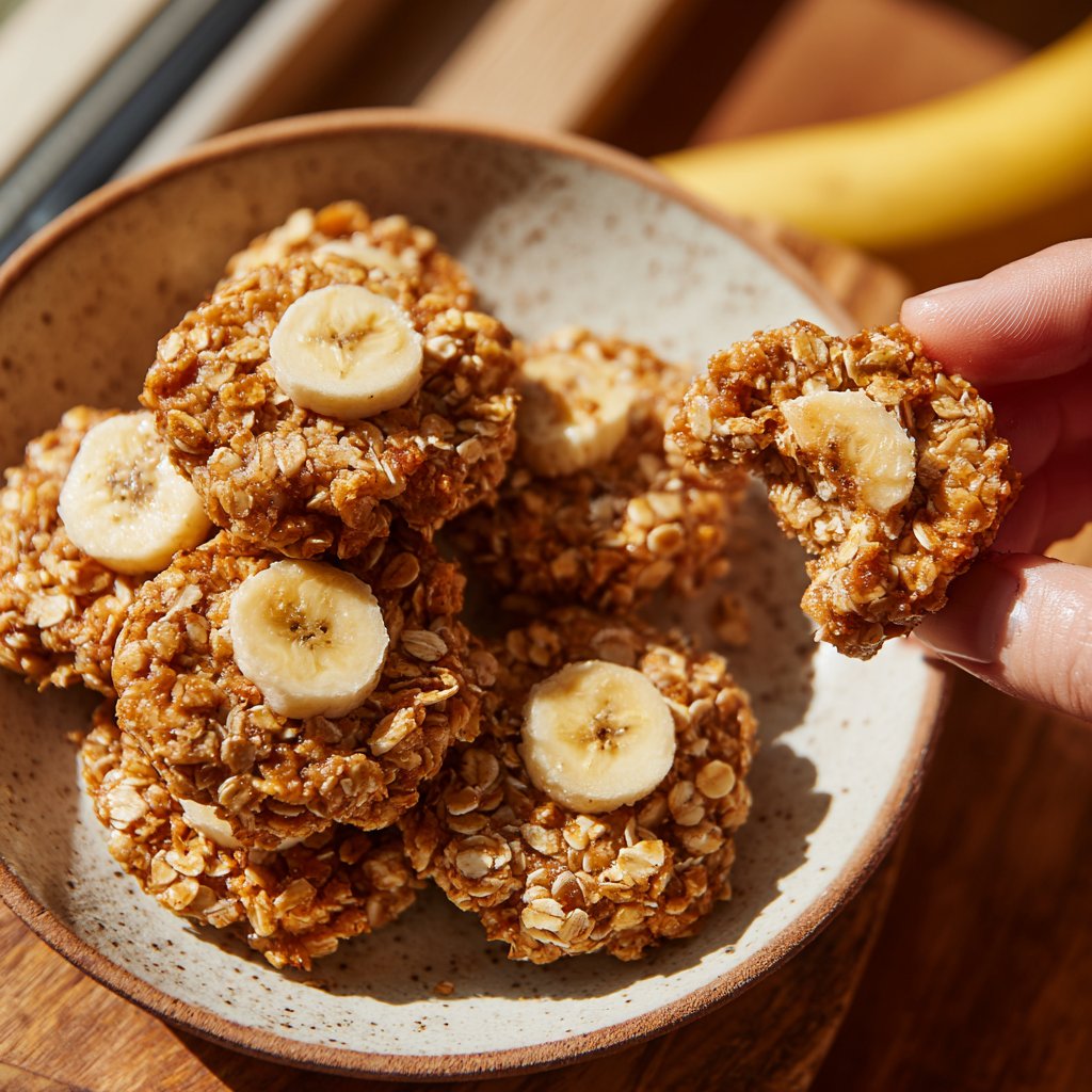 Zuckerfreie Snacks mit Banane und Hafer