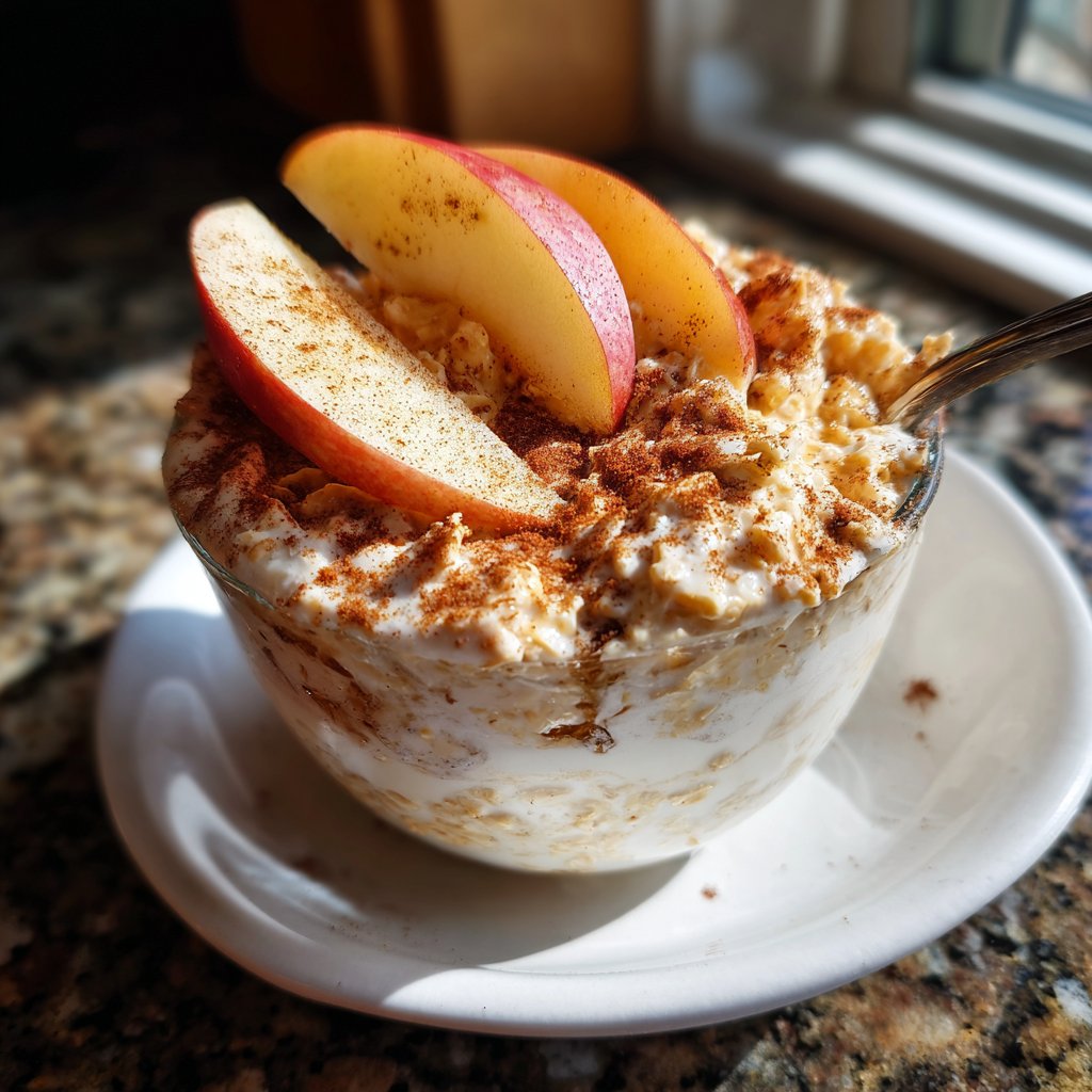 Frühstücksideen mit Overnight Oats und Apfel