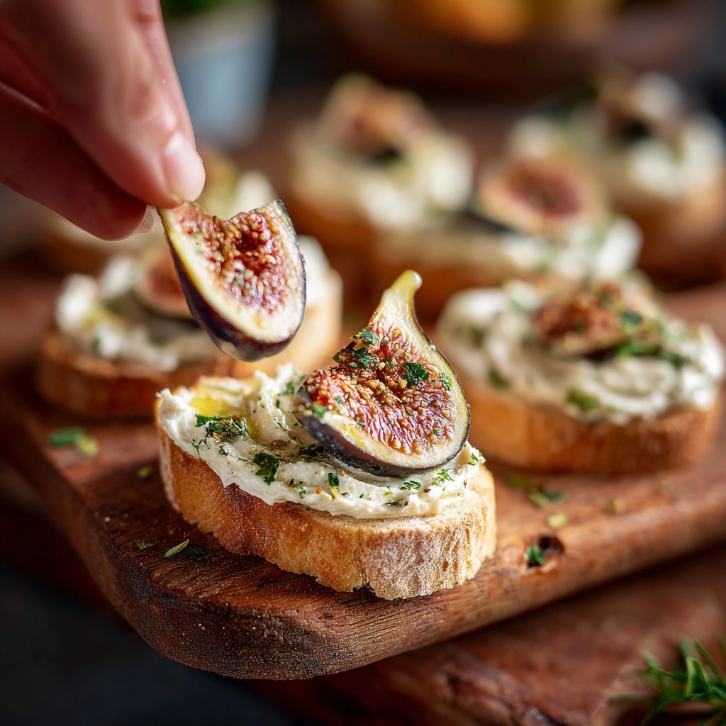 Canapés mit Feigenaufstrich
