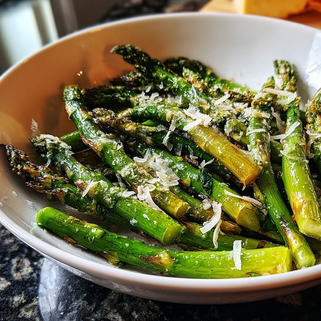 Grüner Spargel mit Parmesan