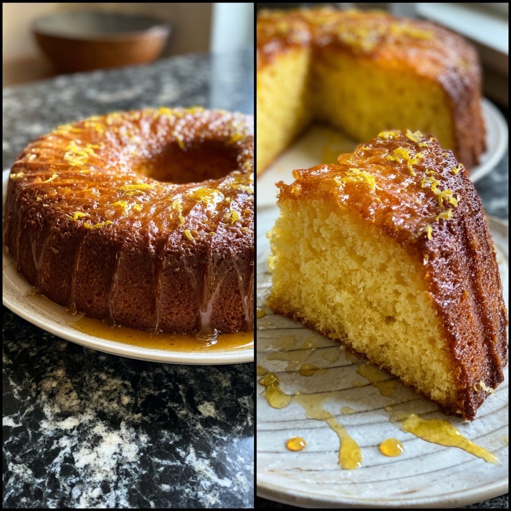 Zitronenkuchen mit Joghurt und Honig
