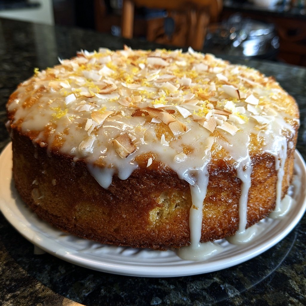 Zitronenkuchen mit Kokos